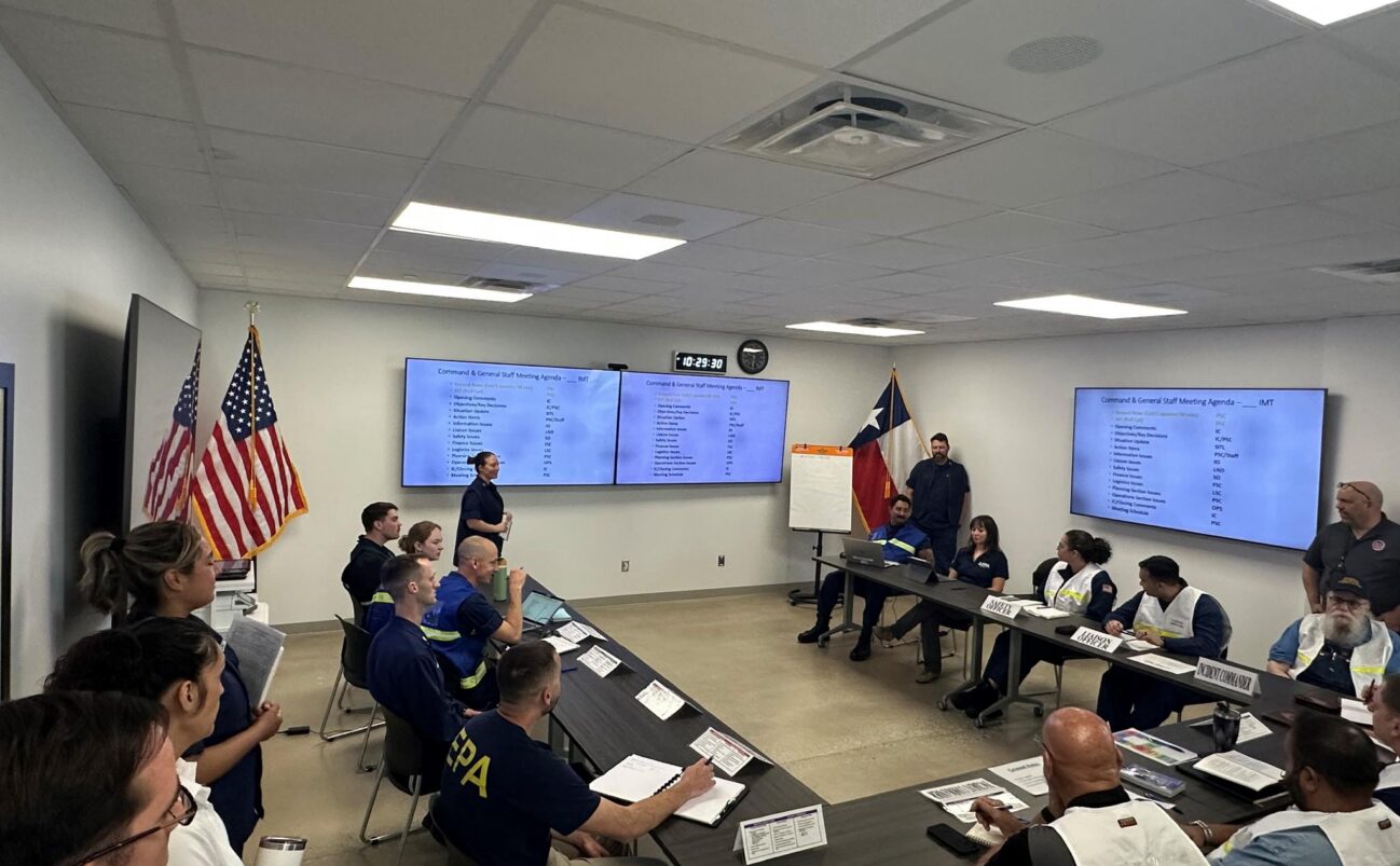 training exercise in Wildlife Response Operations Center